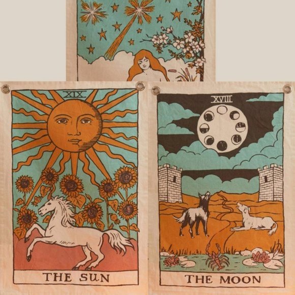 The Sun, Moon and Star Tarot Tapestries Wall Decor - Picture 2 of 6